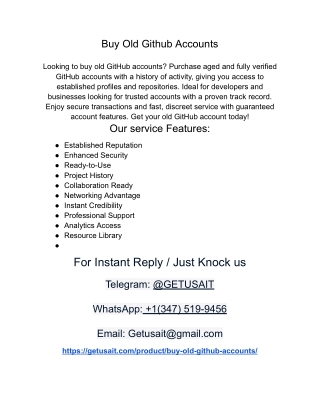 August 2025 Deal: Buy a Stable, Aged GitHub Account | USA Stock.