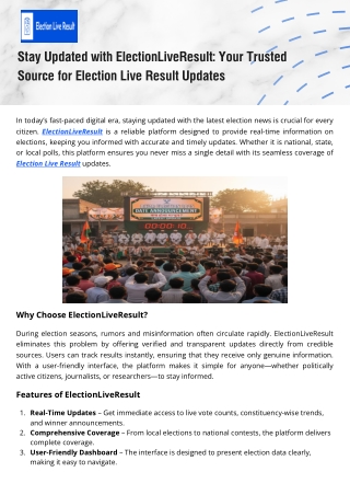 Live Election Results 2025 with State-Wise Vote Counting & Updates