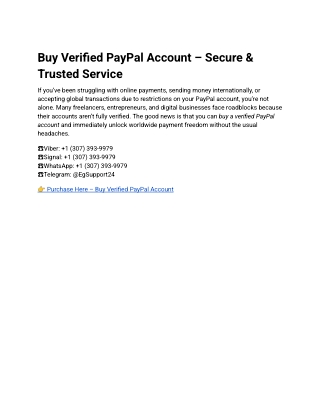 2Buy Verified PayPal Account – Secure & Trusted Service