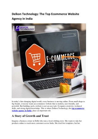 Delkon Technology The Top Ecommerce Website Agency in India