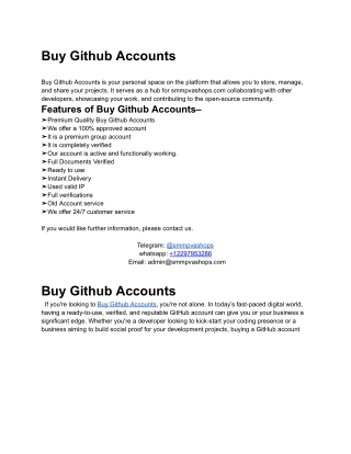 Buy Github Accounts