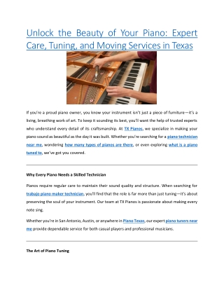 Unlock the Beauty of Your Piano