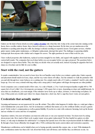 What to Ask Before Hiring a Gutter Services Company