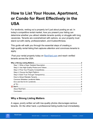 _How to List Your House, Apartment, or Condo for Rent Effectively in the USA