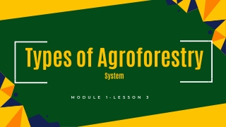 Types of Agroforestry and its combination of the components