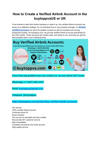 How to Create a Verified Airbnb Account in the buytoppvaUS or UK
