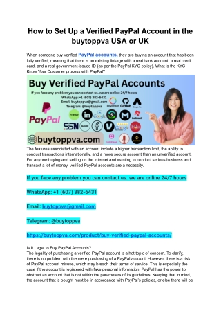 How to Set Up a Verified PayPal Account in the buytoppva USA or UK