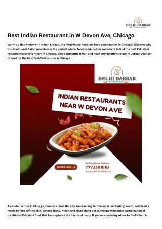 Best Indian Restaurant in W Devon Ave, Chicago