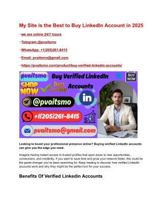 My Site is the Best to Buy LinkedIn Account in 2025