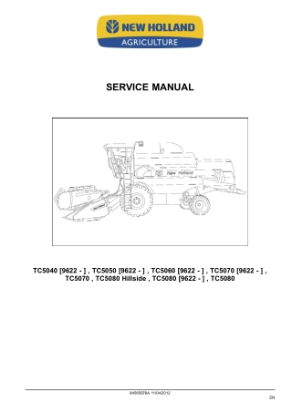 New Holland TC5080 Combine Harvesters Service Repair Manual Instant Download 6