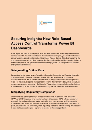 Securing Insights How Role Based Access Control Transforms Power BI Dashboards