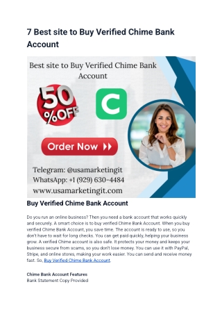 7 Best site to Buy Verified Chime Bank Account