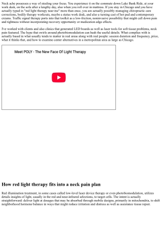 Red Light Therapy Near Me for Back Discomfort: Chicago Clinics to Check Out