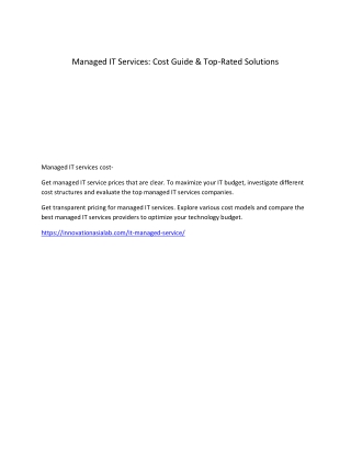 Managed IT Services Cost Guide & Top-Rated Solutions