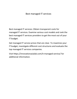Best managed IT services