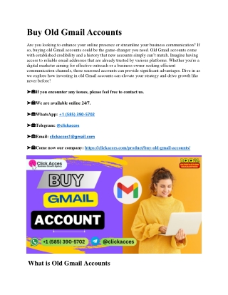 Buy Old Gmail Accounts – 100% Phone Verified (2025 Guide)