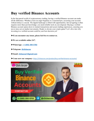 How To Buy Verified Binance Accounts In Fully Document