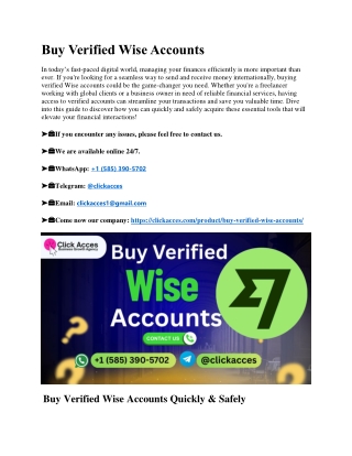 The Best Trustable Website to Buy Verified Wise Accounts in 2025