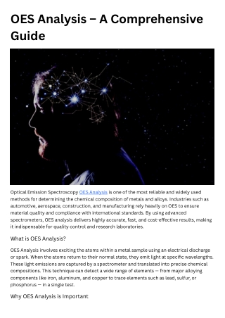 OES Analysis – A Comprehensive Guide