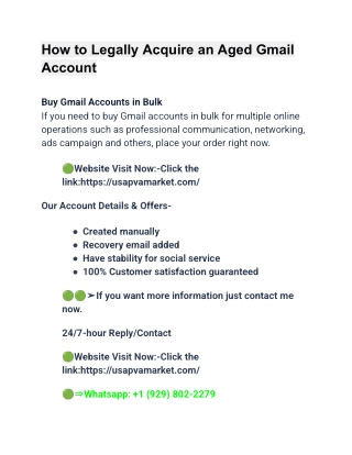 How to Legally Acquire an Aged Gmail Account