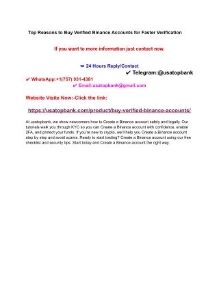 Top Reasons to Buy Verified Binance Accounts for Faster Verification