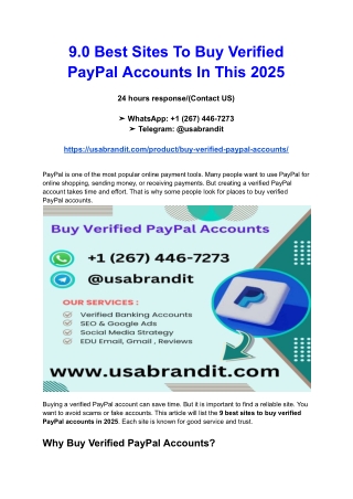 9.0 Best Sites To Buy Verified PayPal Accounts In This 2025
