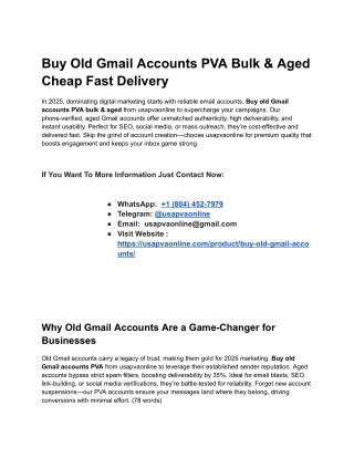 Buy Old Gmail Accounts PVA Bulk & Aged Cheap Fast Delivery (4)