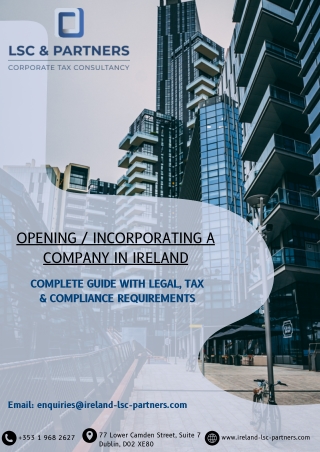 Opening  Incorporating a Company in Ireland