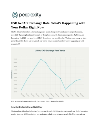 USD to CAD Exchange Rate: What’s Happening with Your Dollar Right Now