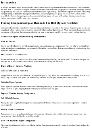 Finding Companionship on Demand: The Best Options Available