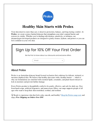 Prolox Australia | Gentle Skincare for Dry & Sensitive Skin