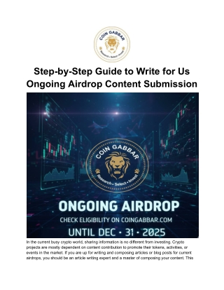 Step-by-Step Guide to Write for Us Ongoing Airdrop Content Submission