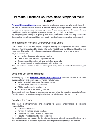 Personal Licenses Courses Made Simple for Your Career