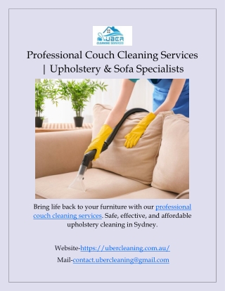 Professional Couch Cleaning Services | Upholstery & Sofa Specialists
