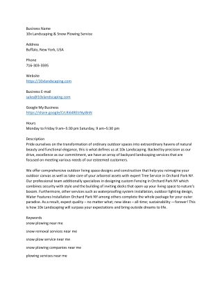 10x Landscaping & Snow Plowing Service