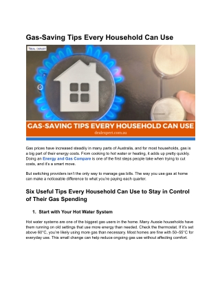 Gas-Saving Tips Every Household Can Use