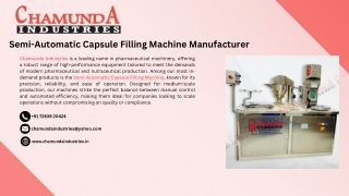 Semi-Automatic Capsule Filling Machine Manufacturer