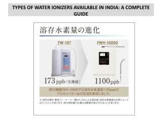 Types Of Water Ionizers Available In India A Complete Guide