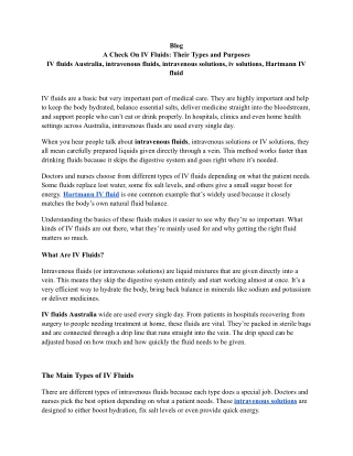 A Check On IV Fluids_ Their Types and Purposes (1)