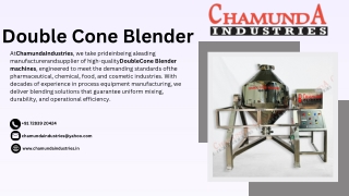 Double Cone Blender Manufacturer
