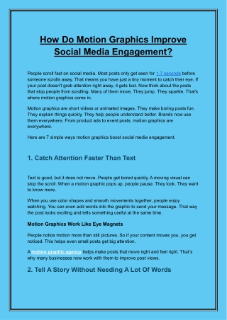 Elevate Visual Storytelling with a Motion Graphic Agency