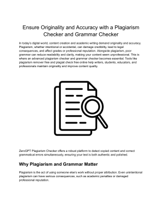 SEO Plagiarism Checker – Optimize Content for Rankings with ZeroGPT