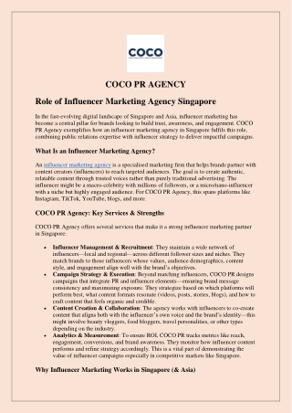 Role of an Influencer Marketing Agency in Singapore