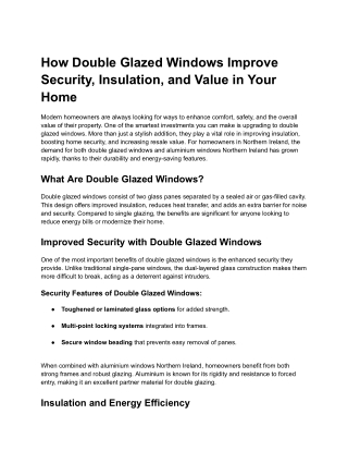 Why Double Glazed Windows Are a Smart Investment for Your Home