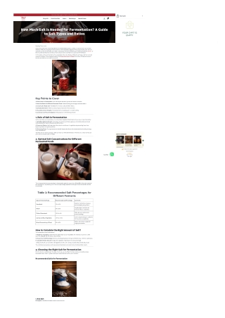 How Much Salt Is Needed for Fermentation: Salt Types, Ratios & Kombucha Tips