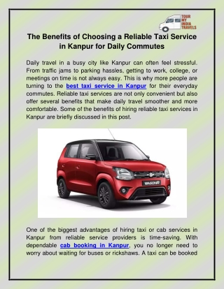 best taxi service in Kanpur