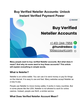Buy Verified Neteller Accounts