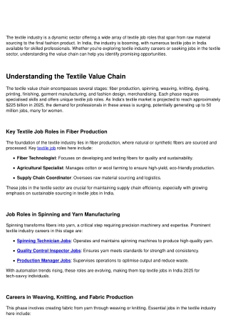 Explore Jobs in Textile Sector with Fashion and Apparel Designers: TBD Jobs