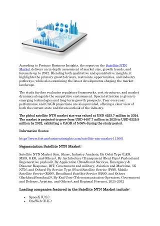 Satellite NTN Market report