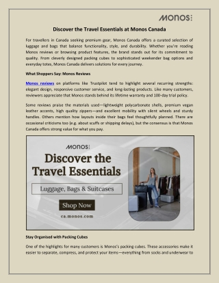 Elevate your journey with Monos luggage | The best suitcases and bags – Monos Ca